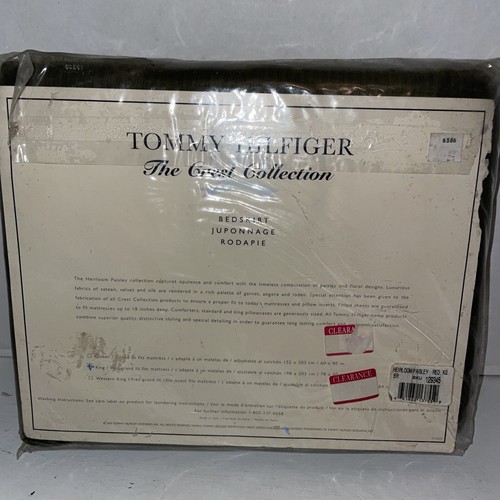 Tommy Hilfiger Bed Skirt King sz 2001 Crest Collection Brown - Picture 3 of 6
