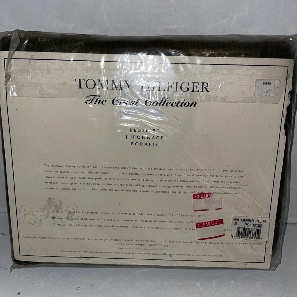 Tommy Hilfiger Falda Cama King Talla 2001 Colección Crest Marrón Foto 3 de 4