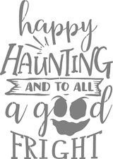 DIY Art Project Paint Reusable Stencil Silhouette - Halloween Happy Haunting