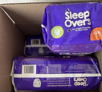 (4) Packs of 12 Sleep Overs By Cuties Pull Up/Underwear Large/X Large 60-125 Lbs