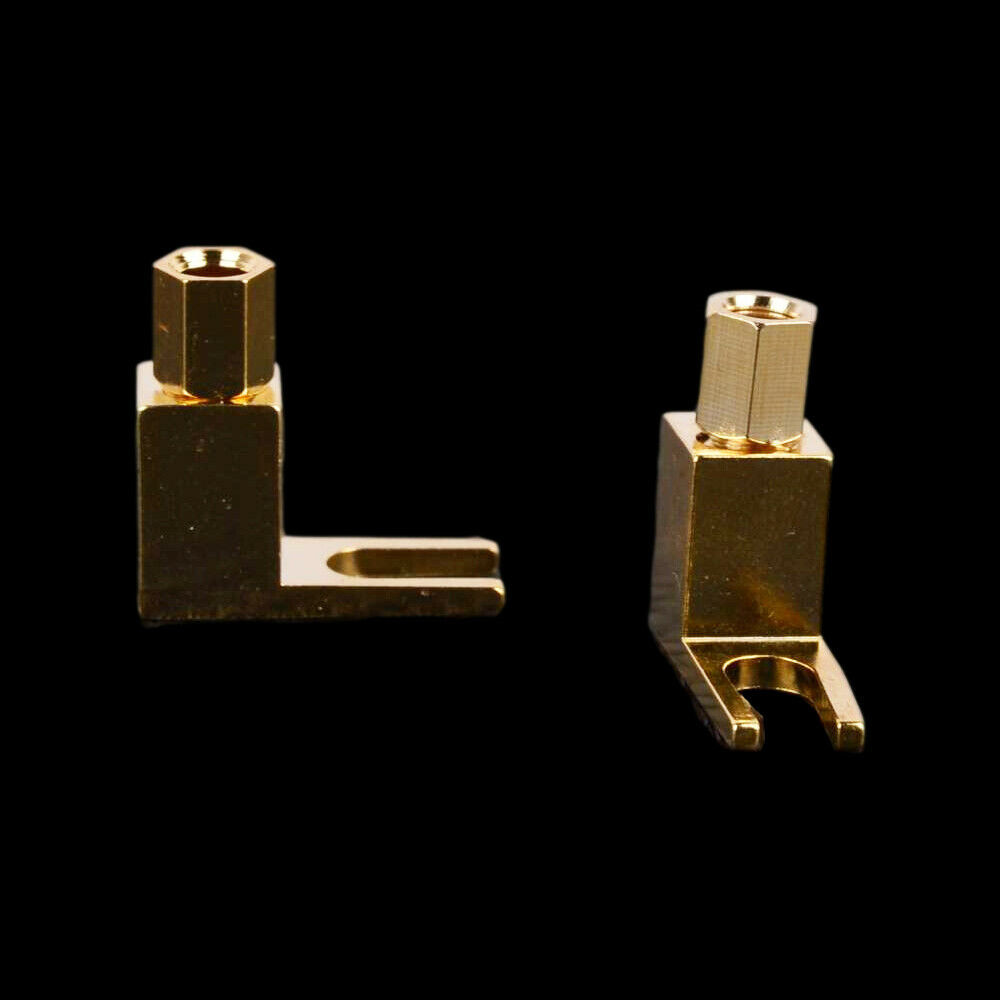 New 10 Pcs Spade Gold Plated Banana Plug Audio Speaker Cable Connector Adapter 