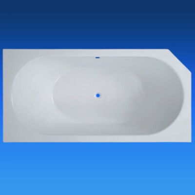 Design Acryl Raumspar-Badewanne Trapezwanne Anna R 180 x 90 cm, weiß