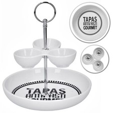 Dip Etagere 2 Stöckig Schalen Servierplatte Etagen Ständer Tapas Serviertablett