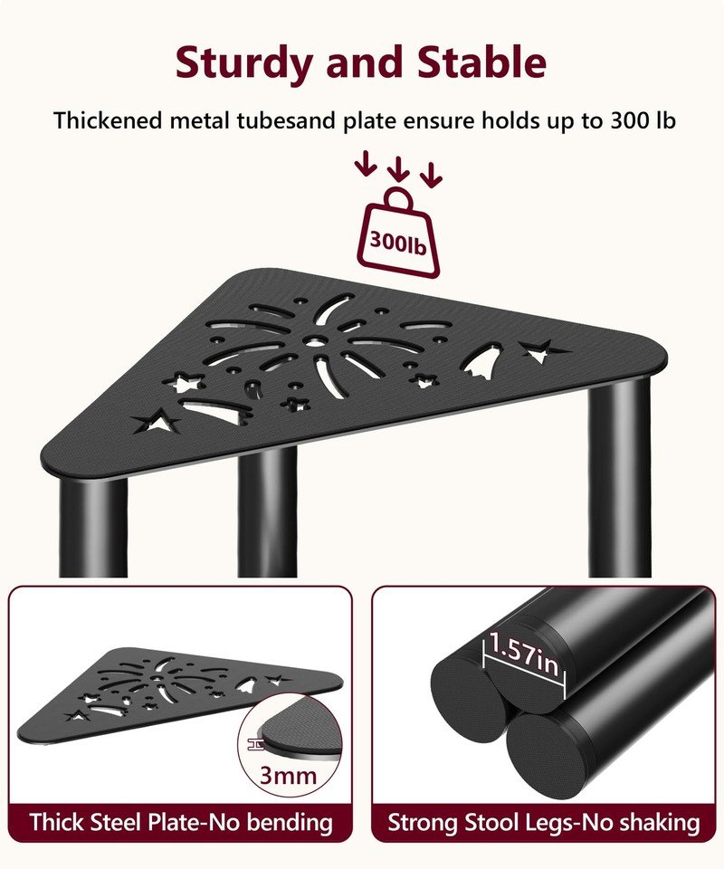 WikLiy Metal Shower Foot Stool for Shaving Legs Corner Shower Foot Rest