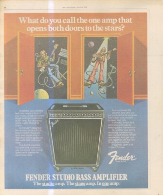 RST2 WERBUNG/BILD 13X11 FENDER STUDIO BASS VERSTÄRKER