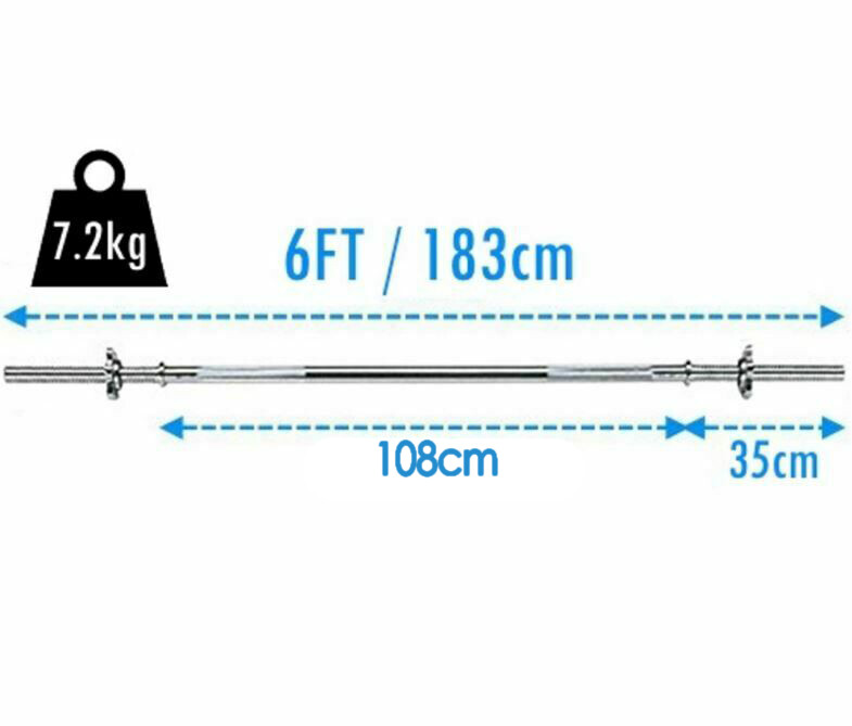 BodyRip Standard 1" Spinlock Barbell Weight Bar 6FT Chrome Collars Workout Gym eBay