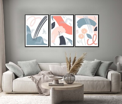 Colorful Vector Abstract Art Set of 3 Poster Wall Art Prints Unframed QUALITY
