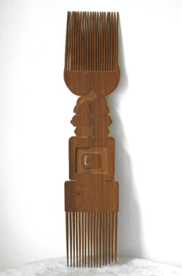 Ashanti tribal comb GHANA, avant-garde shape, beautiful wood, LARGE ...