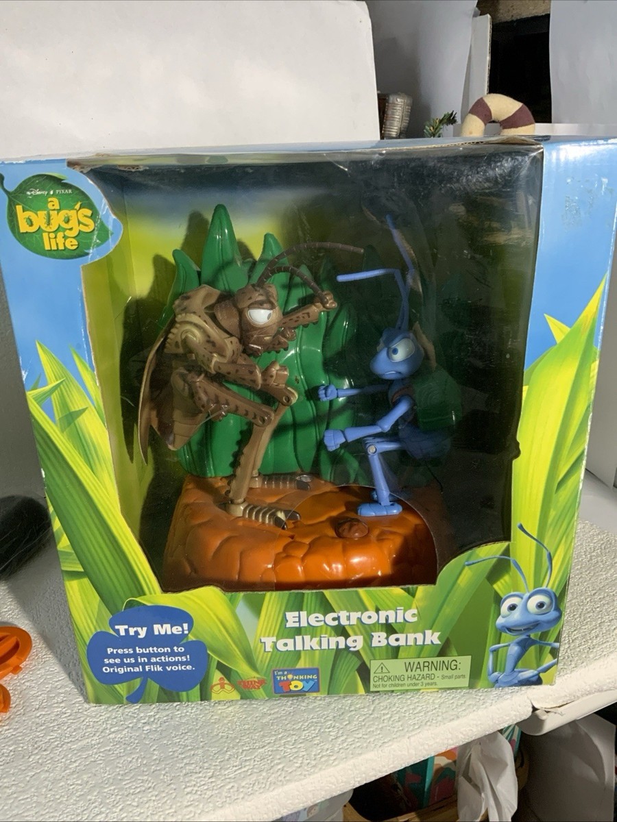 Disney Pixar A Bug's Life Electronic Talking Bank Flik & Hopper