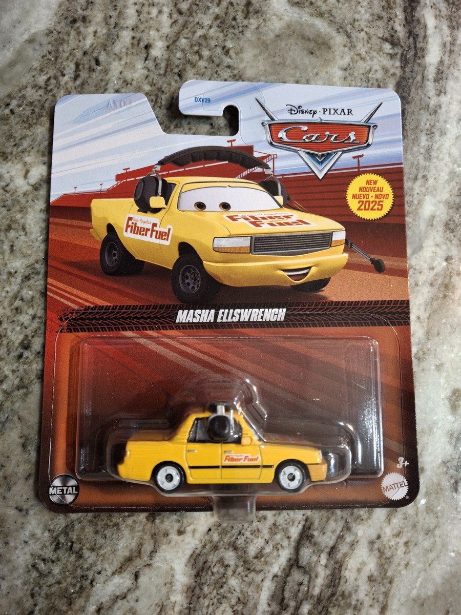 New 2025 Disney Pixar Cars Fiber Fuel Crew Chief Masha Ellswrench