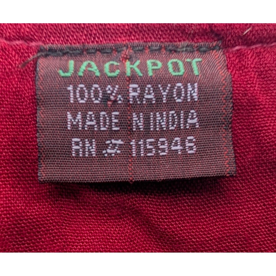 Jackpot Kaftan Womens One Size Red & White Batik Batwing Sleeve Embroidered Boho - Image 2 of 4