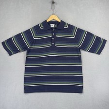 Vintage Quicksilver Shirt Mens M Blue Polo Collared Surfing Beach Short Sleeve