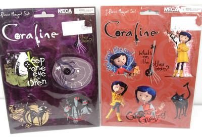 Lot of 2 Coraline Magnet Set Lot NECA 7 piece Set & 6 Piece Set Movie Character