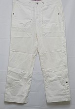 Vintage Women Nike Drawstring Pants Roll Up Capri Snap Buttons White size XS