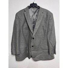 Lauren Ralph Lauren Mens 52R Grey Silk Wool Windowpane Blazer Sport Coat