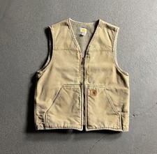 Carhartt V26 DES Sherpa Lined Duck Vest Faded Desert Tan Workwear Men s Medium