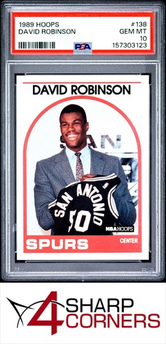 1989 HOOPS #138 DAVID ROBINSON RC SPURS HOF PSA 10