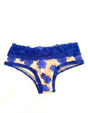 Victoria's Secret PINK Hibiscus Lace Cheekster Panty Blue