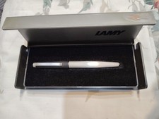 Lamy 25p Brushed Metal Black Fountain Pen Stainless Steel Medium Flex Nib
