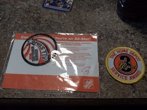 (2) Patches For Home Depot Customer Service Of 2014 & 3 Year Service Award