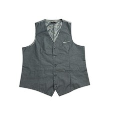 Vintage Suit Vest Mens XXXL Gray Excellent Formal Business Waistcoat Adjustable