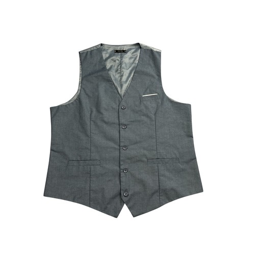 Vintage Suit Vest Mens XXXL Gray Excellent Formal Business Waistcoat Adjustable