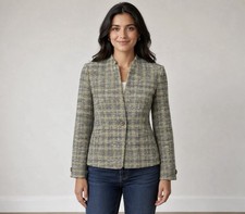 Vintage Talbots Collection Tweed Blazer, Boucle Wool MadeINItaly Old Money, Sz 6