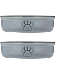 Image of Mason Cash Bowls Pet Set Of 2 Reactive Paw Bowls 13Cm