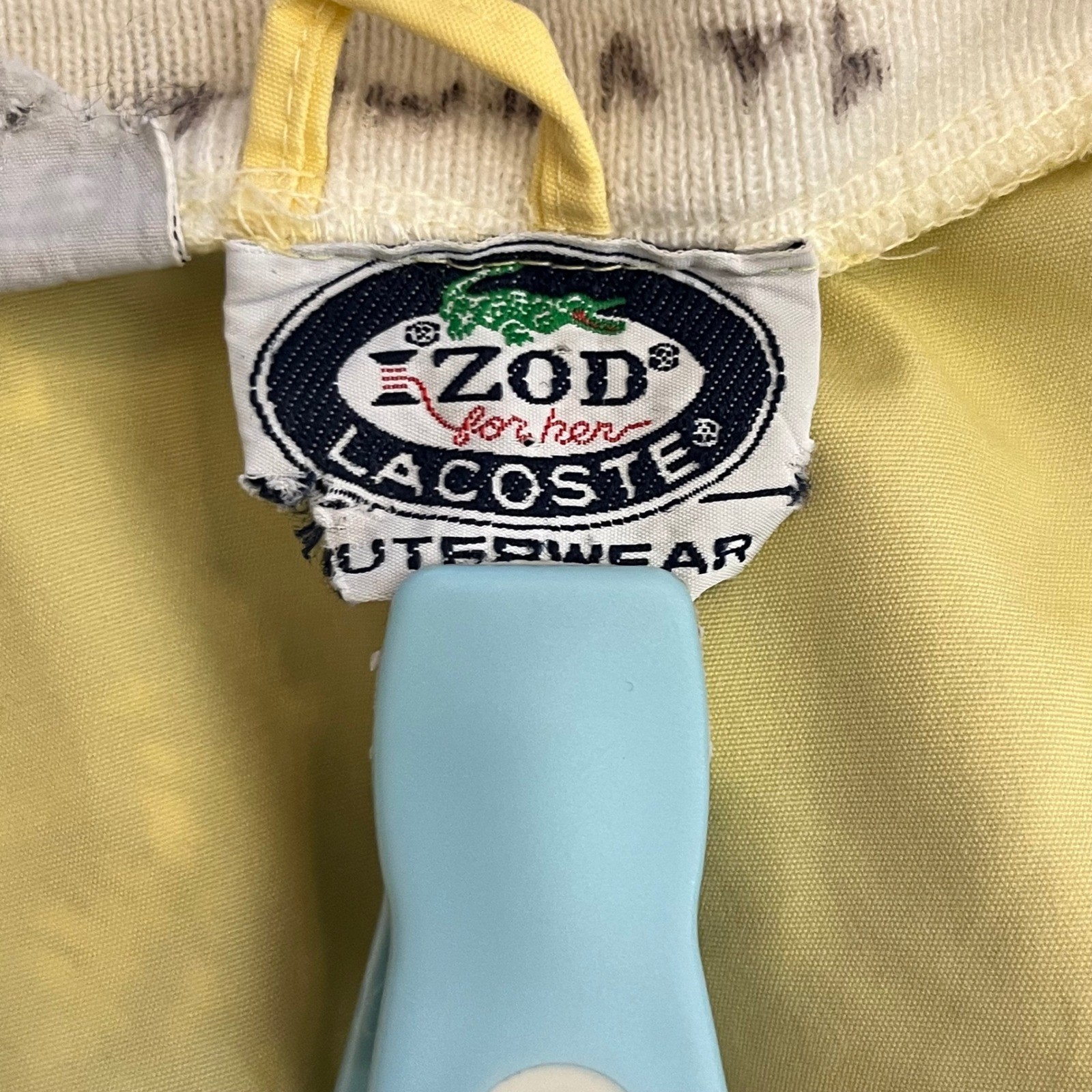 IZOD for her LACOSTE Yellow White Colorblock Vintage Track Jacket Womens thumbnail 7