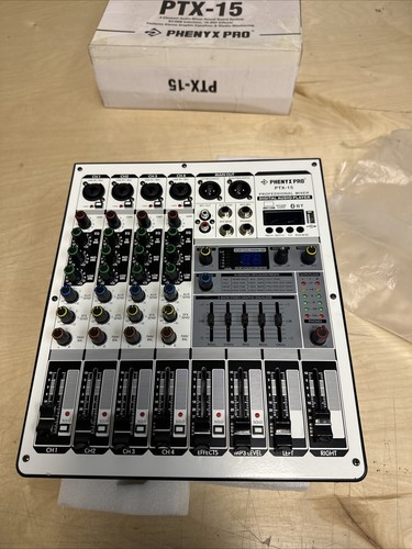 Phenyx Pro PTX-15 4-Channel Audio Mixer Sound Board System W/ BT/USB Int. (A)