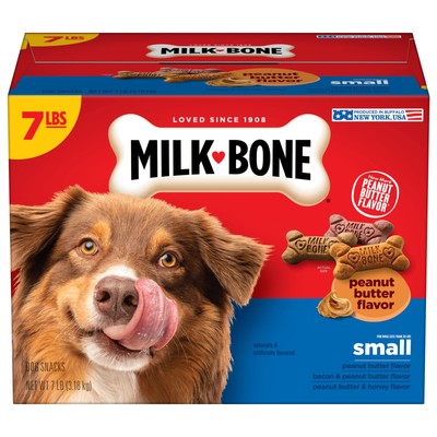 Milk-Bone Peanut Butter Dog Treat Small 7 Lb. 3 Tasty Peanut Butter Flavors