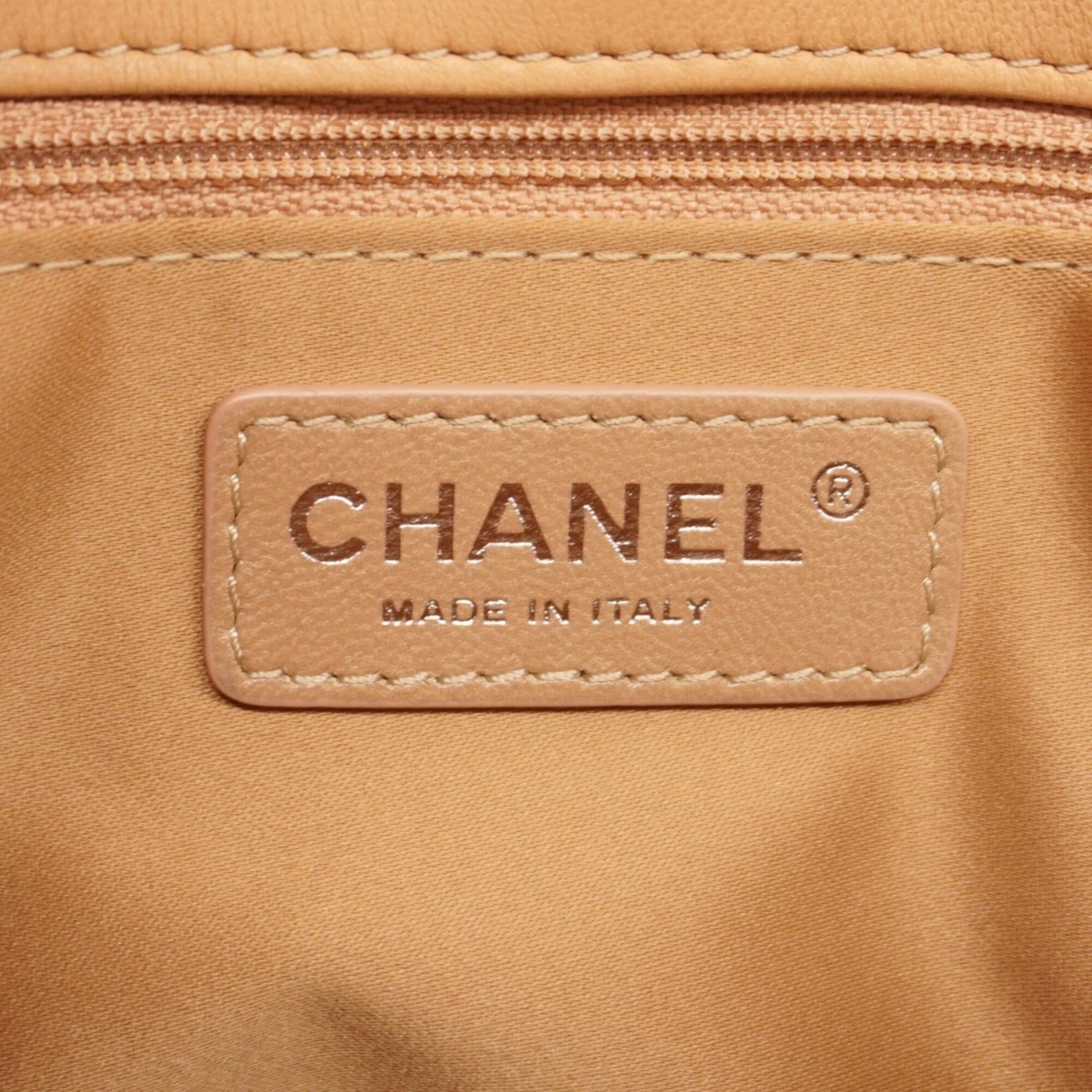 Chanel Matelassé Shoulder Bag, Double Chain, Lambskin, Beige, Women's GZl1j80n image 5