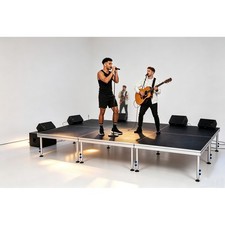 4x4ft/8x12ft Portable Stage Platform, 24"-40" Adjustable Height Stage Riser USA