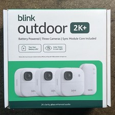 Blink Outdoor 2K Wireless Security Camera 3 Camera System White New Sealed