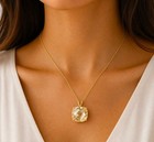 LAB CREATED 7.76 Cts CHECKERBOARD YELLOW TOPAZ PENDANT SOLID 14k GOLD - NWT — photo 5