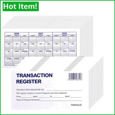 24 PCS Check Registers for Personal Checkbook, Easy to Read Checkbook Register