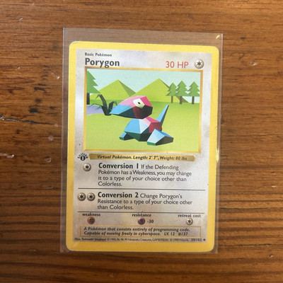 Pokémon TCG Porygon Base Set Shadowless 1st Ed Uncommon 30 HP 39/102 English