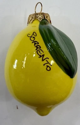 VIETRI Sorrento Lemon 3’’ Lemon ornament Made/Painted by hand in Italy