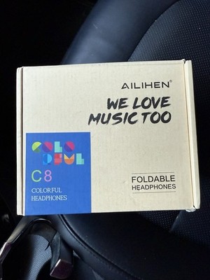 AILIHEN C8 Wired Headphones Microphone Volume Control Folding Lightweight