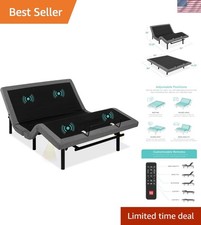 Ergonomic Queen Size Adjustable Bed Frame, Electric Base w/Wireless Remote Co...