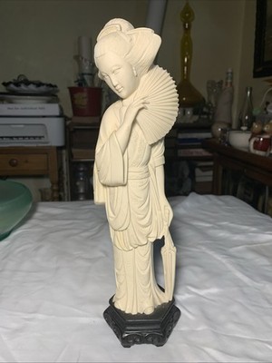 Vintage A.Santini Carved Japanese Geisha Girl 1950 s
