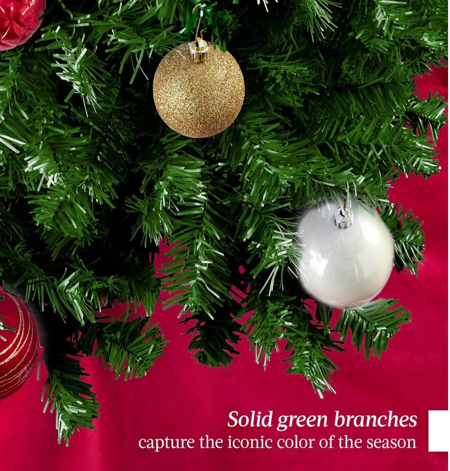 6ft Hinged Artificial Christmas Pine Tree with Dense Branches Easy Assembly - Image 3 of 4