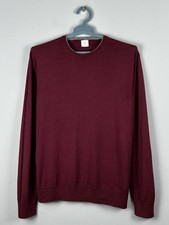 Eleventy Paris Platinum Luxury Silk Wool Burgundy Sweater Size XL