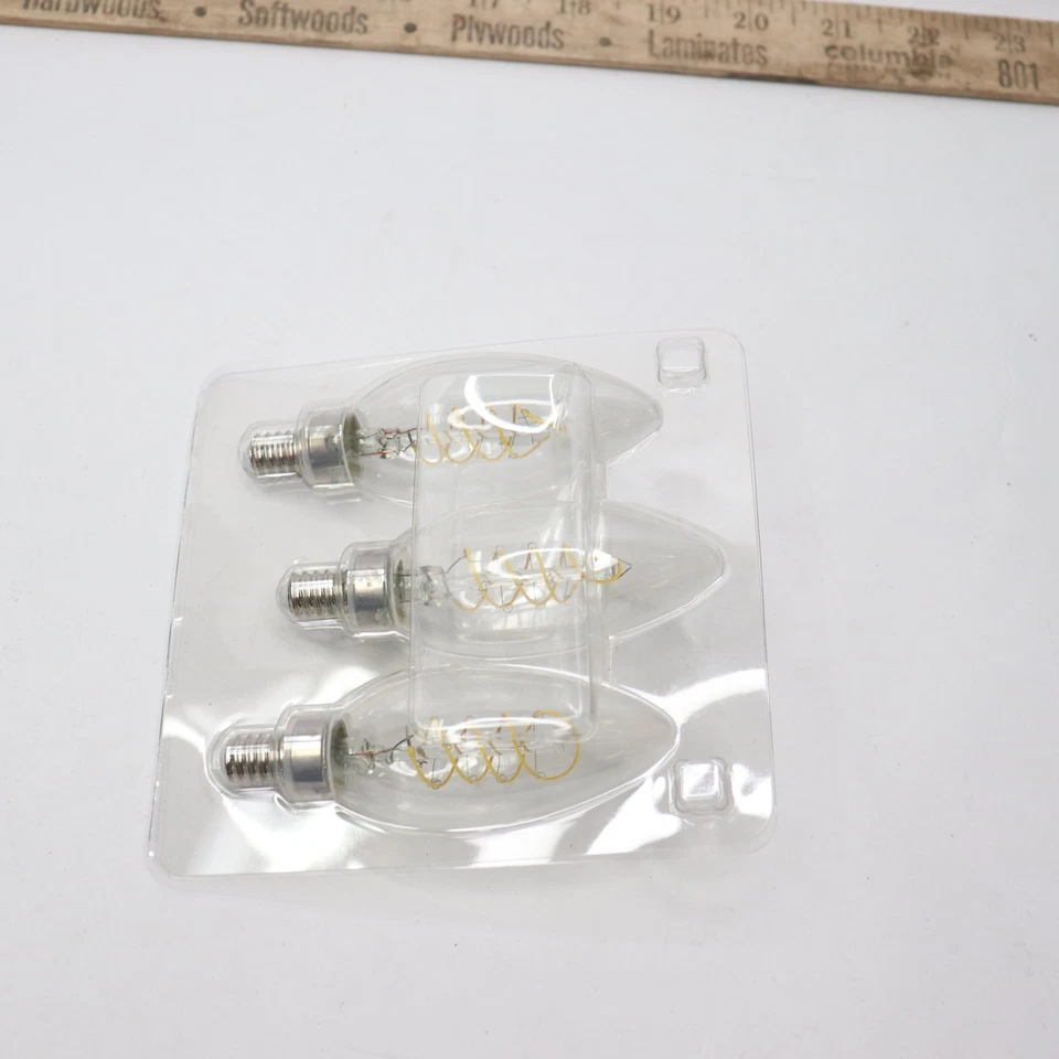 40-Watt Equivalent B11 Dimmable E12 Candelabra Fine Bendy Filament LED Vintage - Image 4 of 4