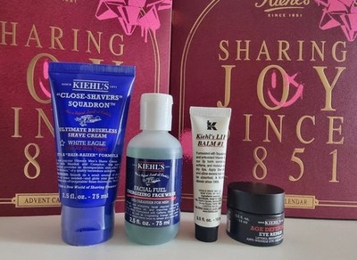 Kiehl's Age Defender Eye 14 ml Lip Balm 15ml #1, Facial Fuel 75ml, Shave Cream 