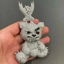 7.50Ct Round Cut Real Moissanite Men's Customized Pendant 925 Sterling Silver