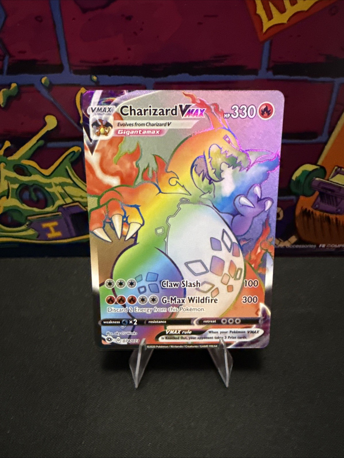 Pokémon TCG Charizard VMAX Champions Path Holo Card 074/073 Secret Rare