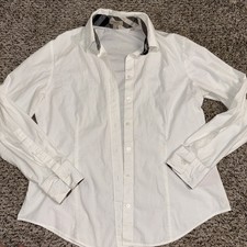 Burberry London White Stretch Cotton Blouse S...