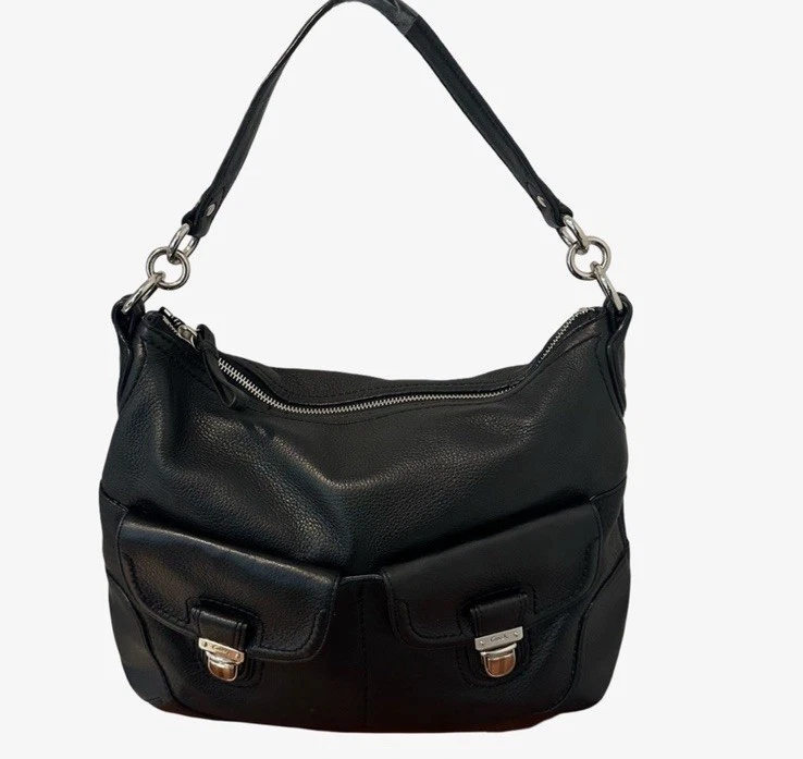 Bolso hobo Coach Avery Poppy negro vintage en cuero granulado suave mantecoso Foto 3 de 4
