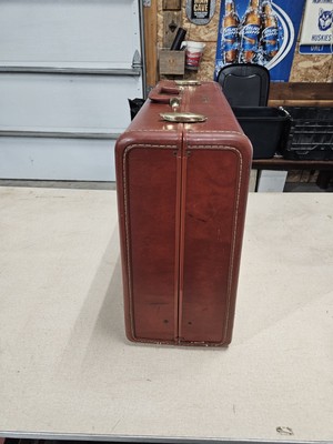 Vtg Samsonite Luggage Suitcase Briefcase Hard Shell Side Red 60s